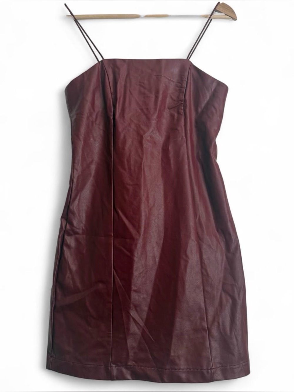 Wild Fable Faux Leather Bodycon Mini Dress Burgundy